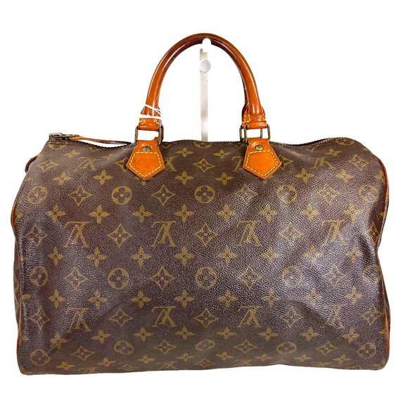 Authentic Louis Vuitton Satchel Bag Speedy 35 Monogram Used LV Handbag Vintage - Picture 1 of 13
